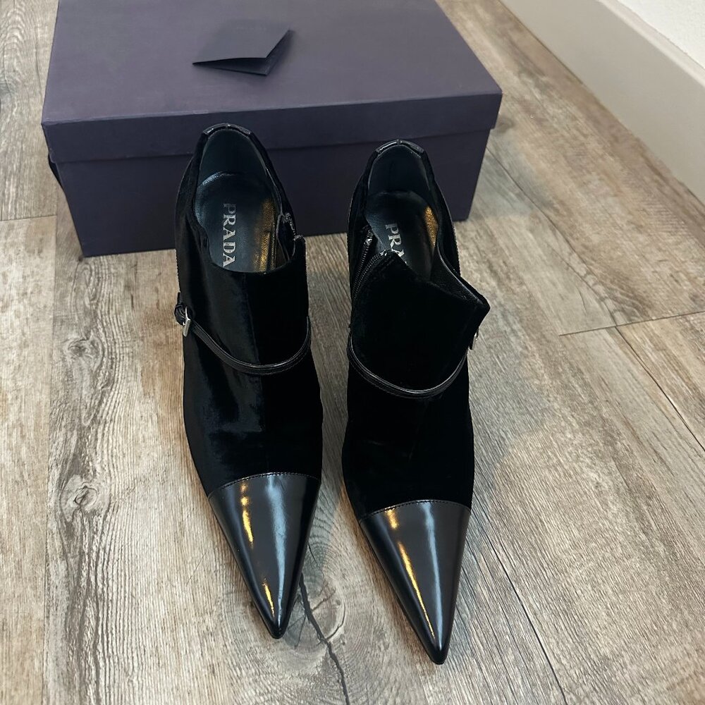 Vintage Prada Calzature Donna Spazzolato Booties Size 8.5
